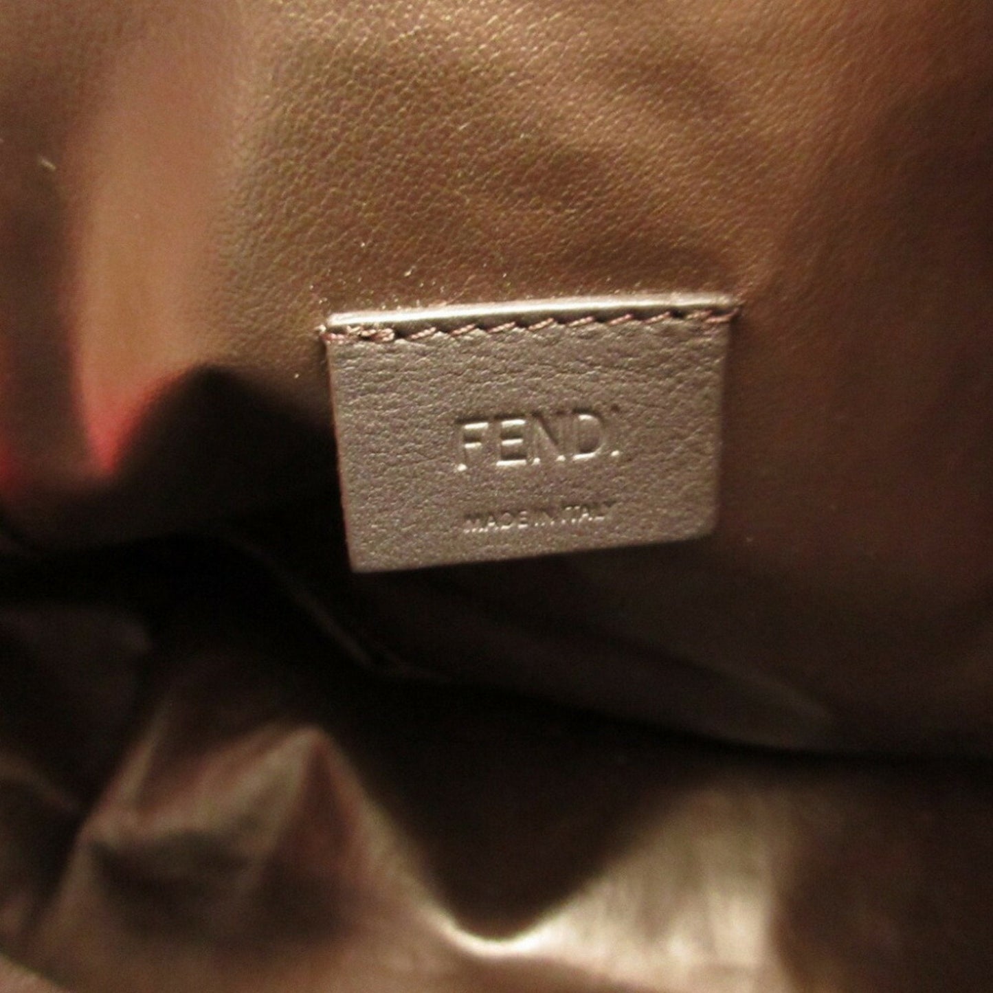 FENDI Zucca FF Embossed 8N0171 Polyamide Pink Pouch Bag