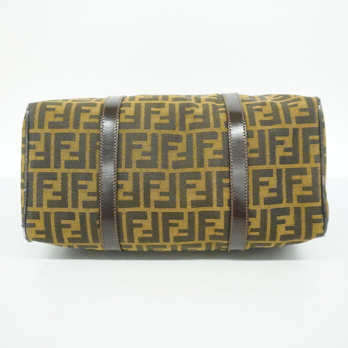 FENDI Zucca Boston Bag Women's Nylon Canvas Black,Brown