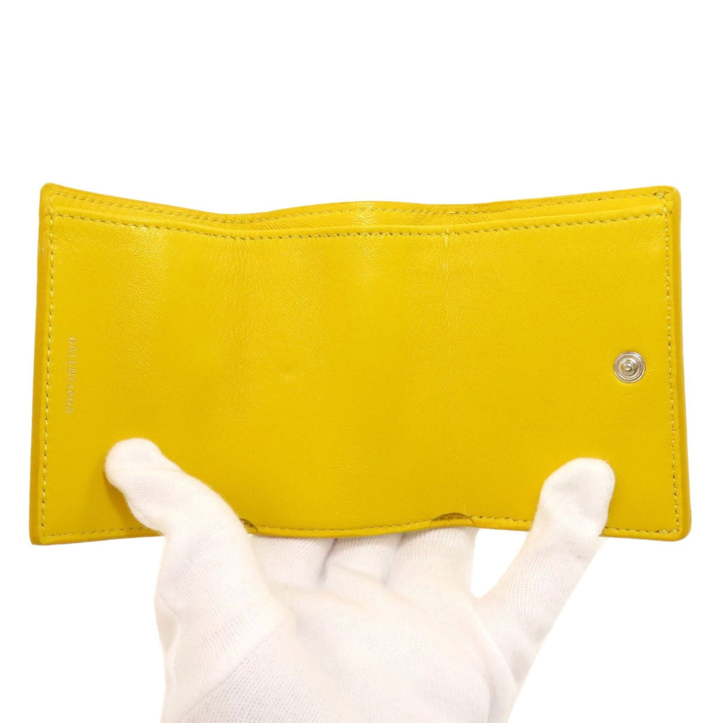 Balenciaga Yellow Leather Wallet (Tri-Fold) ()