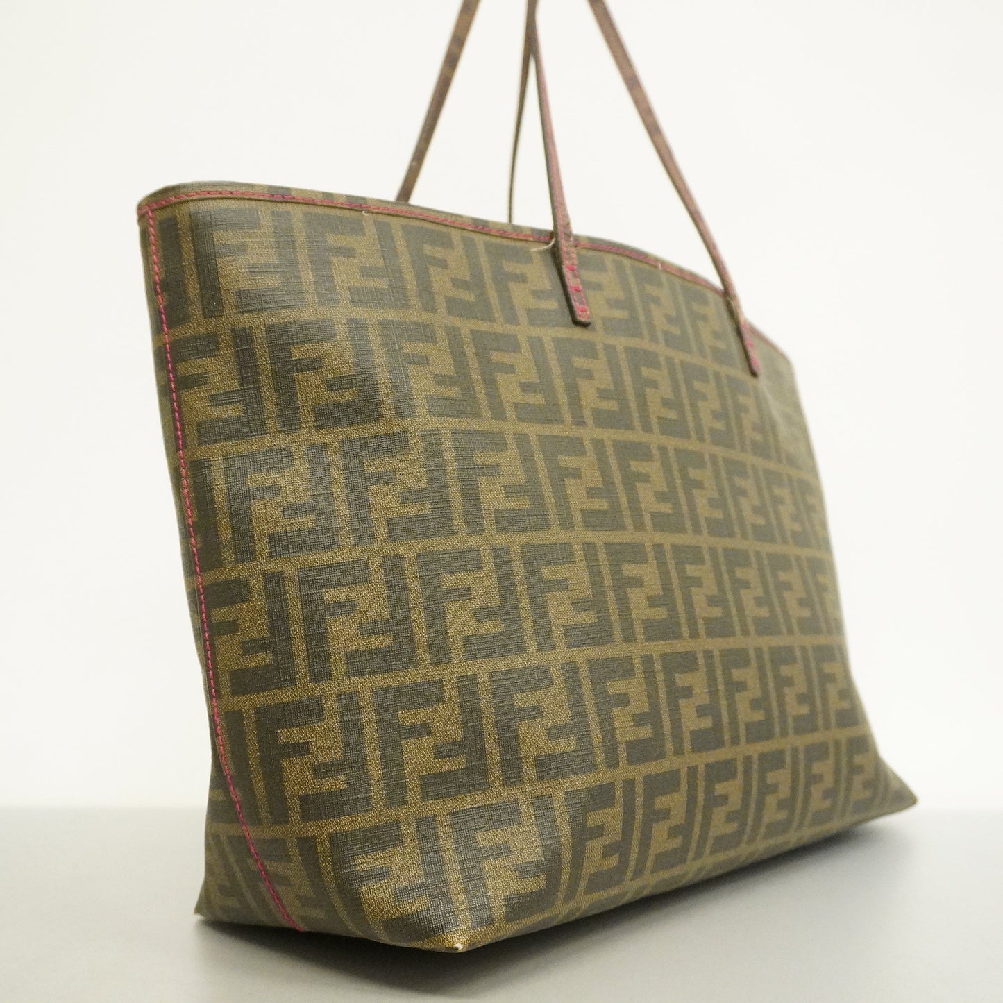 FENDIAuth Zucca Tote Bag Women's PVC Tote Bag Brown