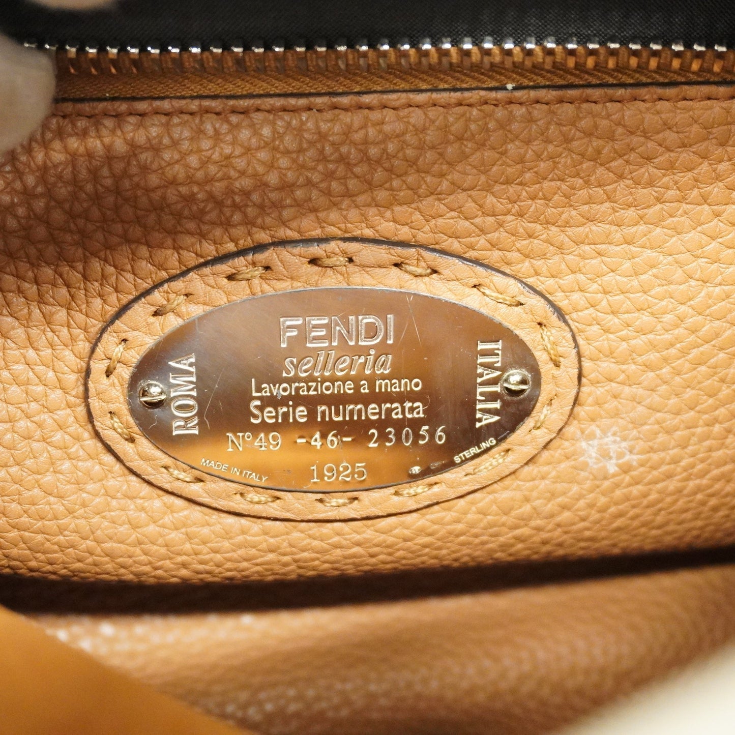 FENDI Peekaboo 2way Bag Selleria Leather Handbag,Shoulder Bag Gray,Ivory