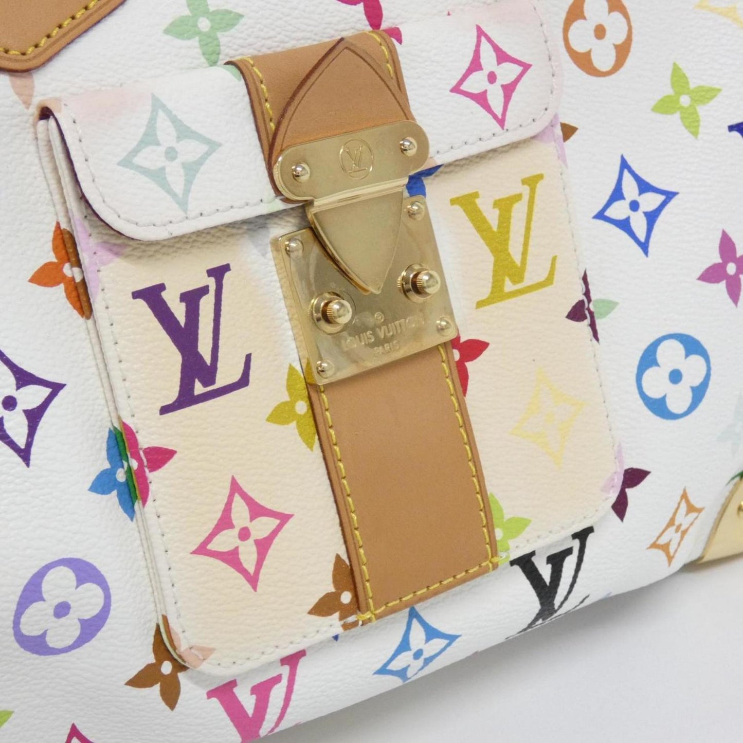 Louis Vuitton White Coated Canvas Boston Bag ()