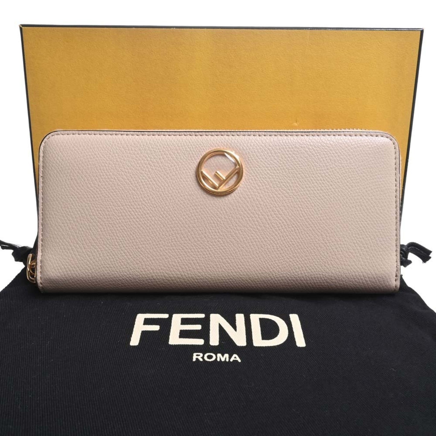 FENDI F's Leather Long Wallet 8M0406 Pink Ladies