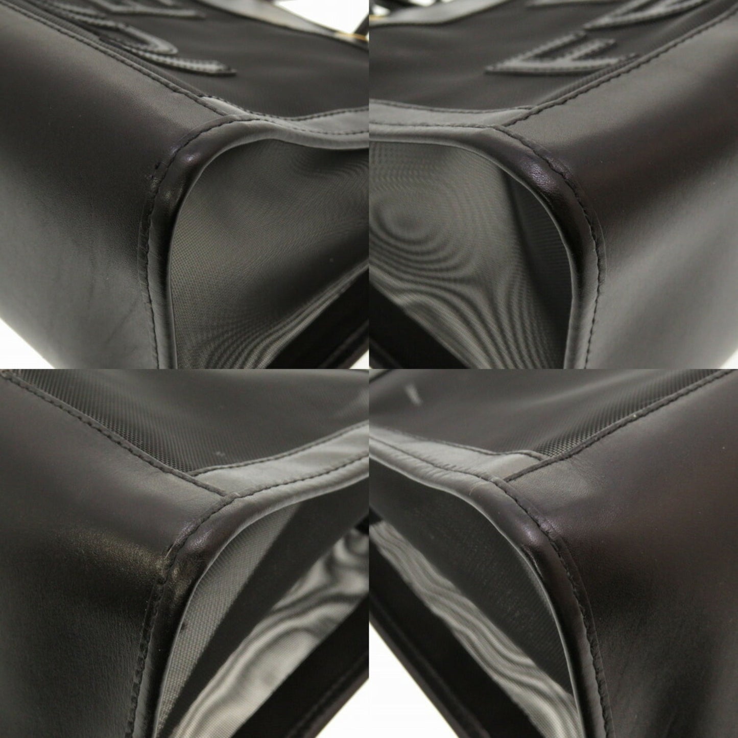 FENDI mesh leather black tote bag 0142