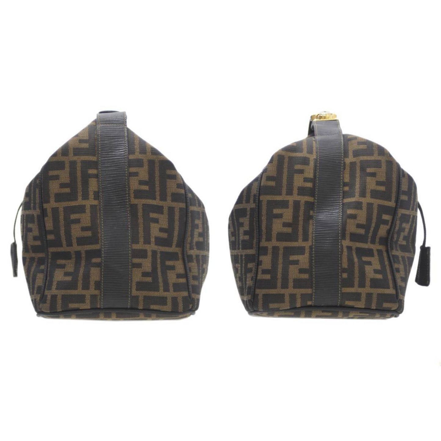 FENDI Vanity Bag Handbag Zucca Pattern Brown