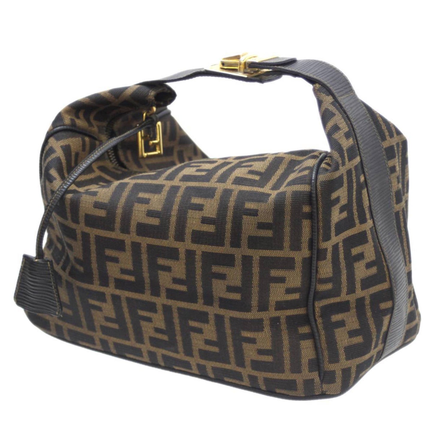 FENDI Vanity Bag Handbag Zucca Pattern Brown