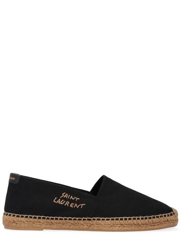 Saint Laurent Logo Monogram Espadrilles Black