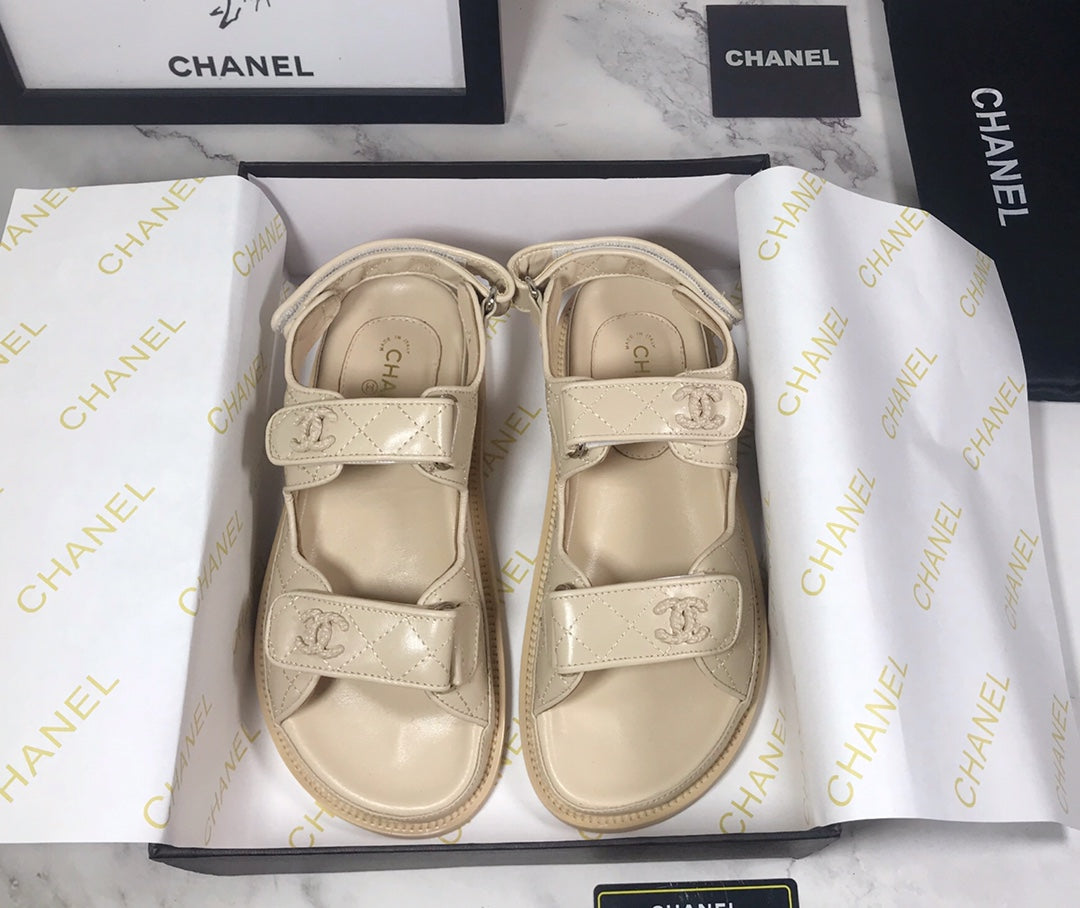 CHANEL 25S Dad Sandal Nude Calfskin