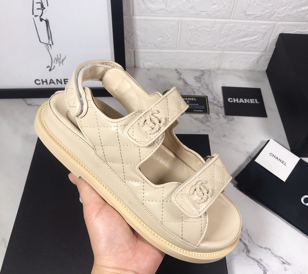 CHANEL 25S Dad Sandal Nude Calfskin