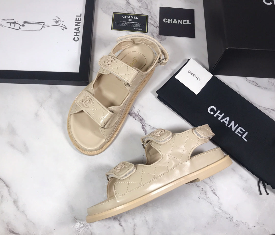 CHANEL 25S Dad Sandal Nude Calfskin