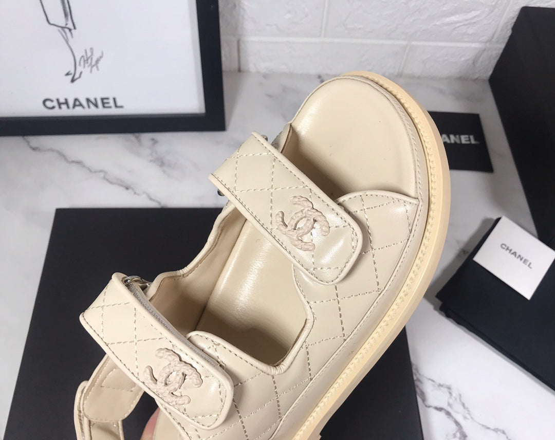 CHANEL 25S Dad Sandal Nude Calfskin