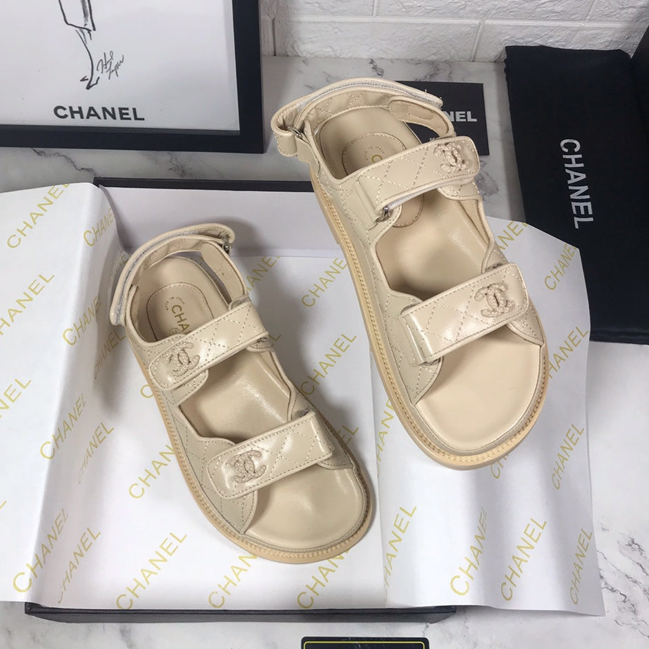 CHANEL 25S Dad Sandal Nude Calfskin