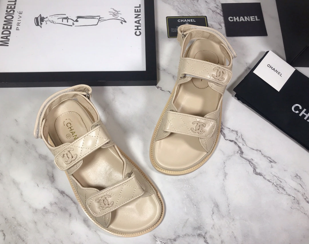CHANEL 25S Dad Sandal Nude Calfskin