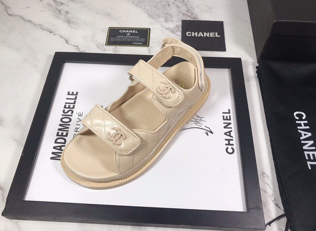 CHANEL 25S Dad Sandal Nude Calfskin