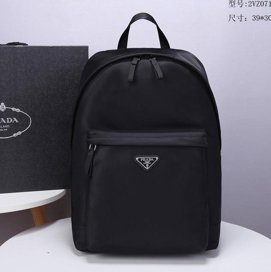 PRADA BACKPACK 39 IN BLACK RE-NYLON AND SAFFIANO LEATHER