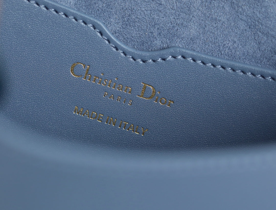 DIOR MEDIUM BOBBY 22CM BLUE CALFSKIN GOLD HARDWARE
