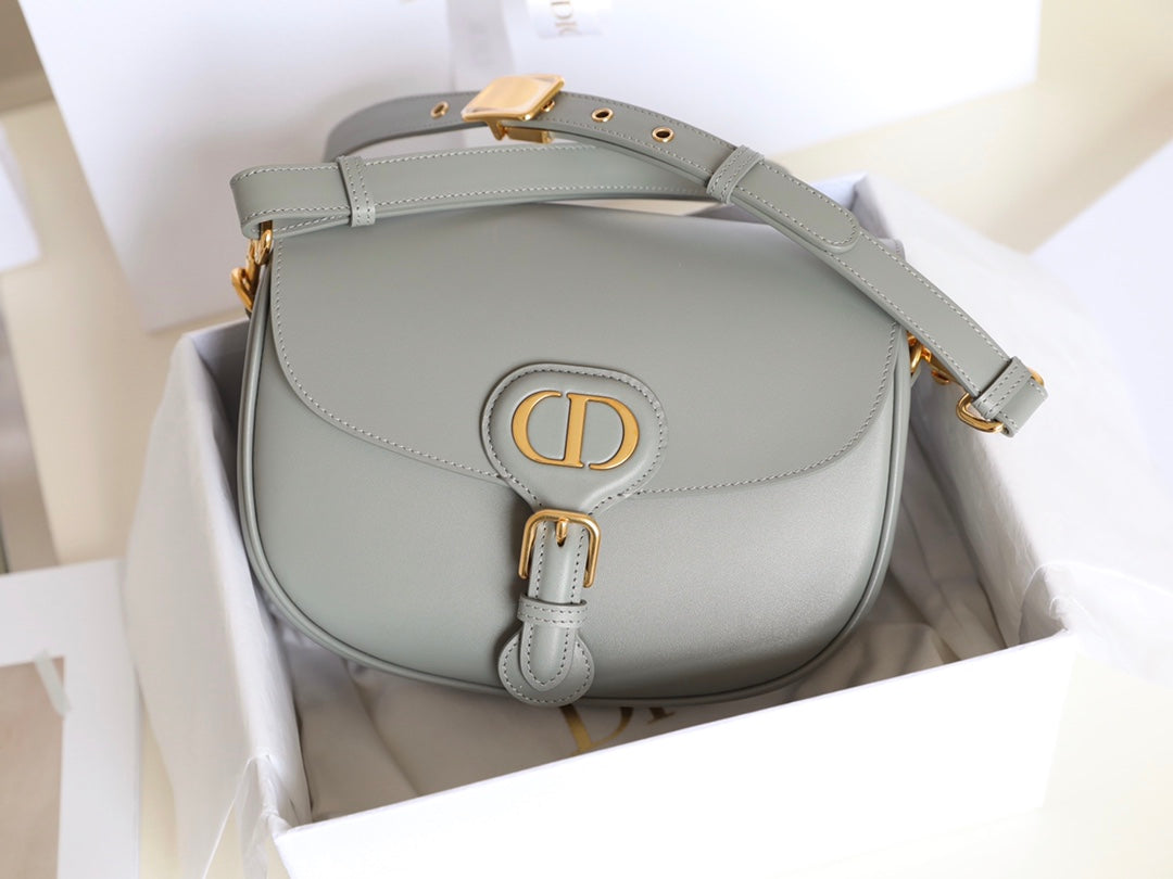 DIOR MEDIUM BOBBY 22CM DARK GREY CALFSKIN GOLD HARDWARE