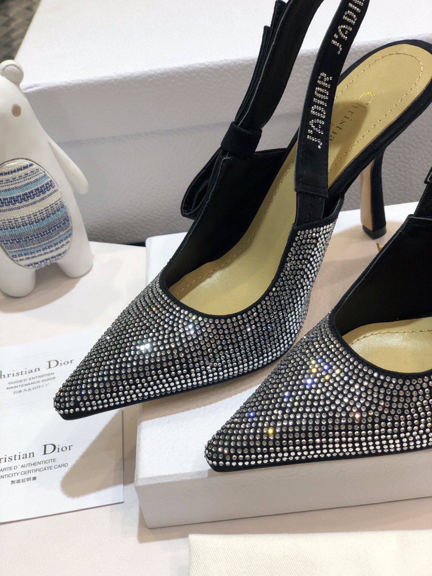 DIOR JA DIOR slingback pump 95 black full diamond crystal and seude