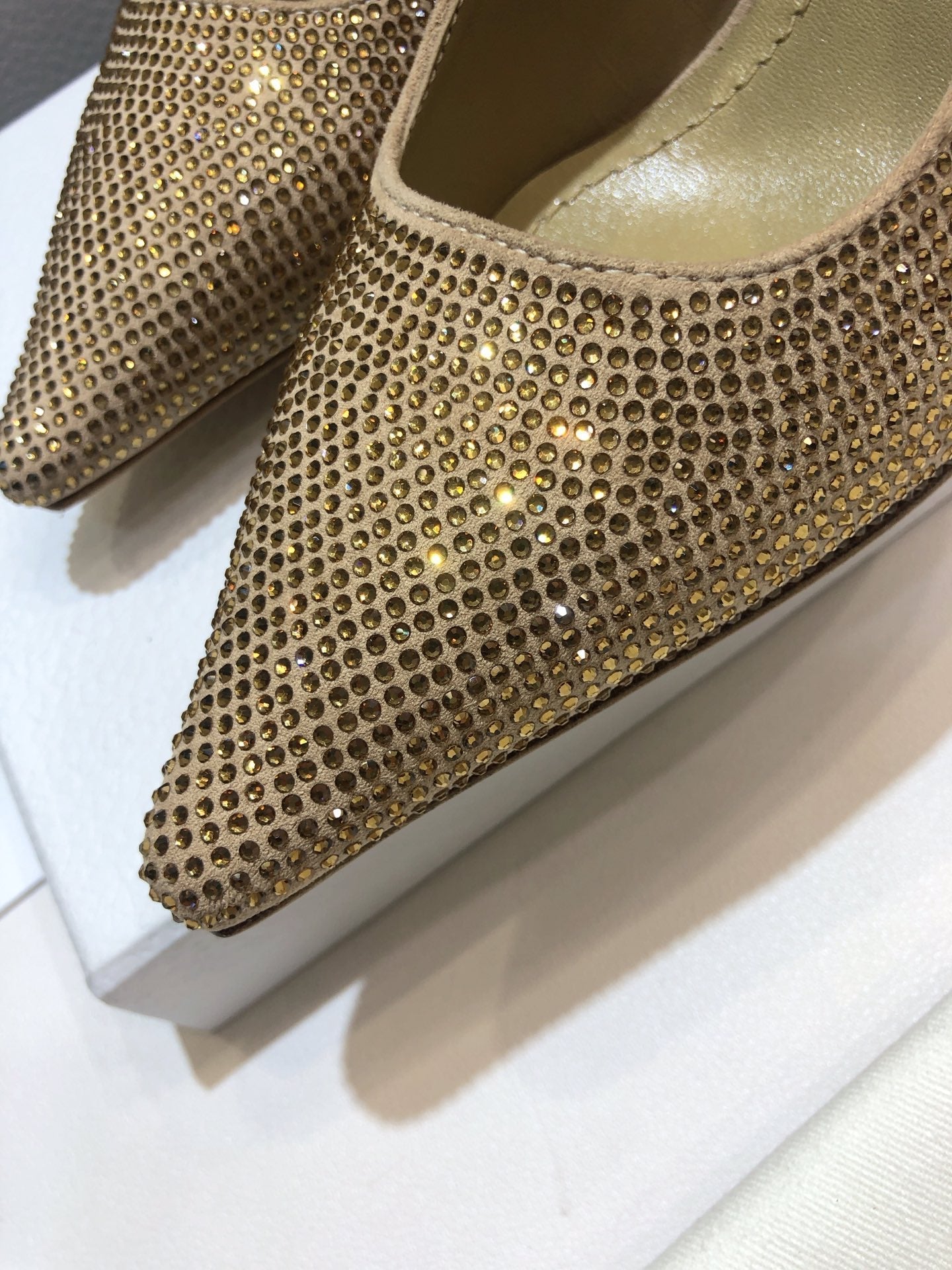 DIOR JA DIOR slingback pump 65 beige full diamond crystal and seude