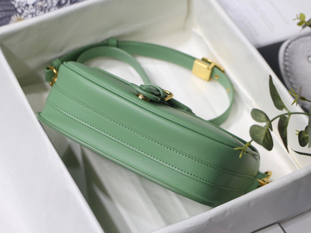 DIOR MEDIUM BOBBY 22CM BLUE GREEN CALFSKIN GOLD HARDWARE