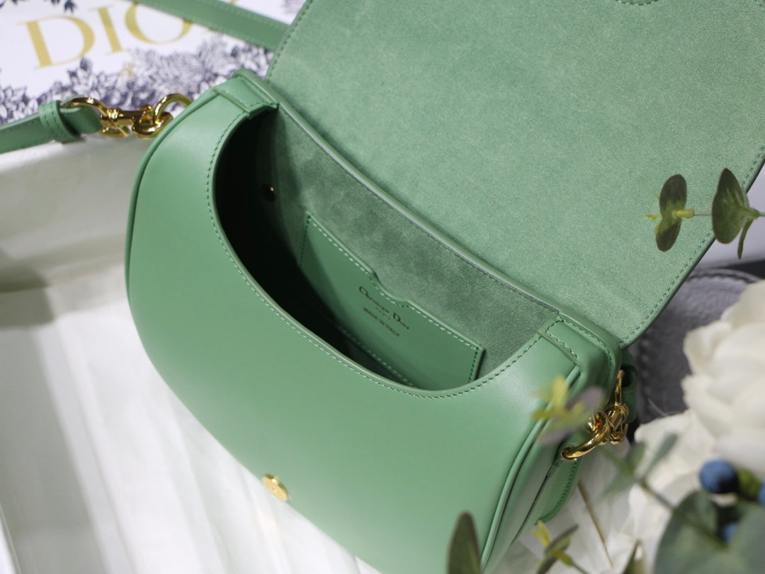 DIOR MEDIUM BOBBY 22CM BLUE GREEN CALFSKIN GOLD HARDWARE