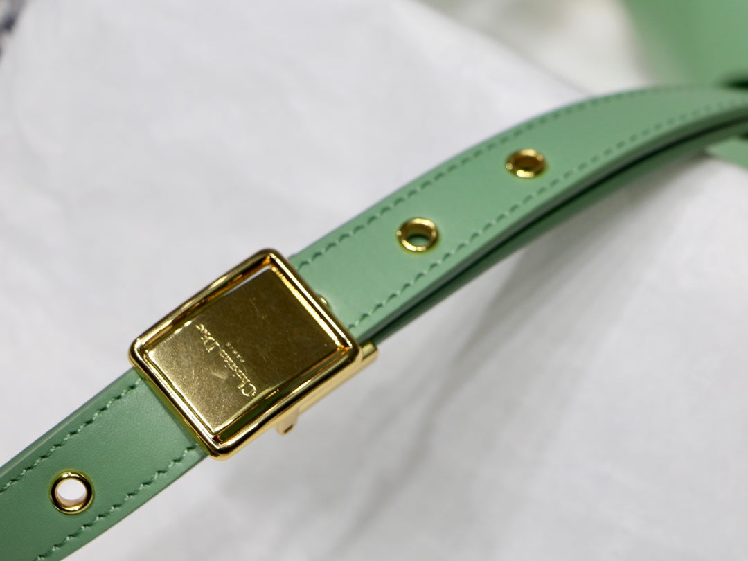 DIOR MEDIUM BOBBY 22CM BLUE GREEN CALFSKIN GOLD HARDWARE