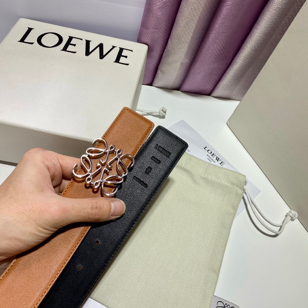 Celine Anagram belt 40mm reversible black brown silver buckle