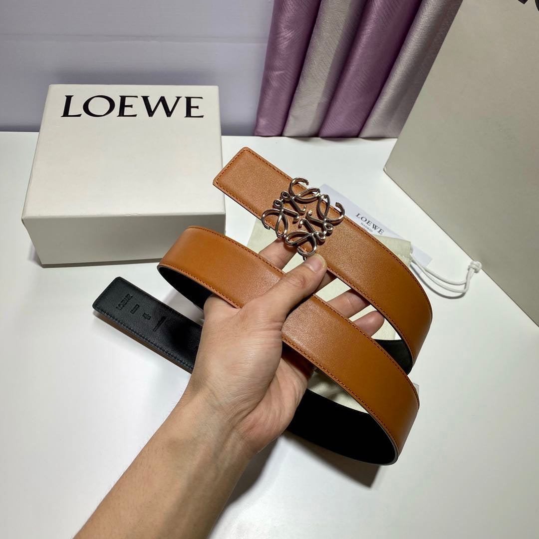 Celine Anagram belt 40mm reversible black brown silver buckle
