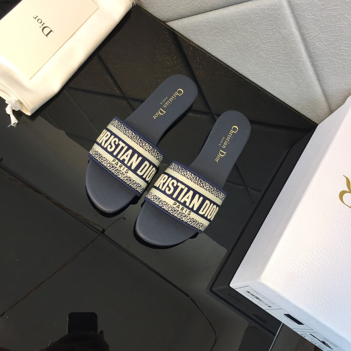 DIOR Mule Dway Slide 10mm Multi-motifs Style 51