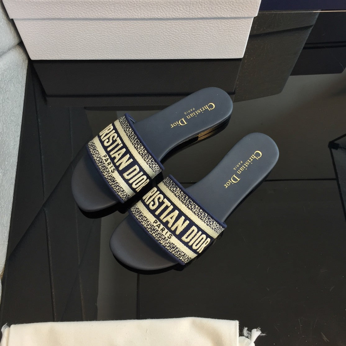DIOR Mule Dway Slide 10mm Multi-motifs Style 51