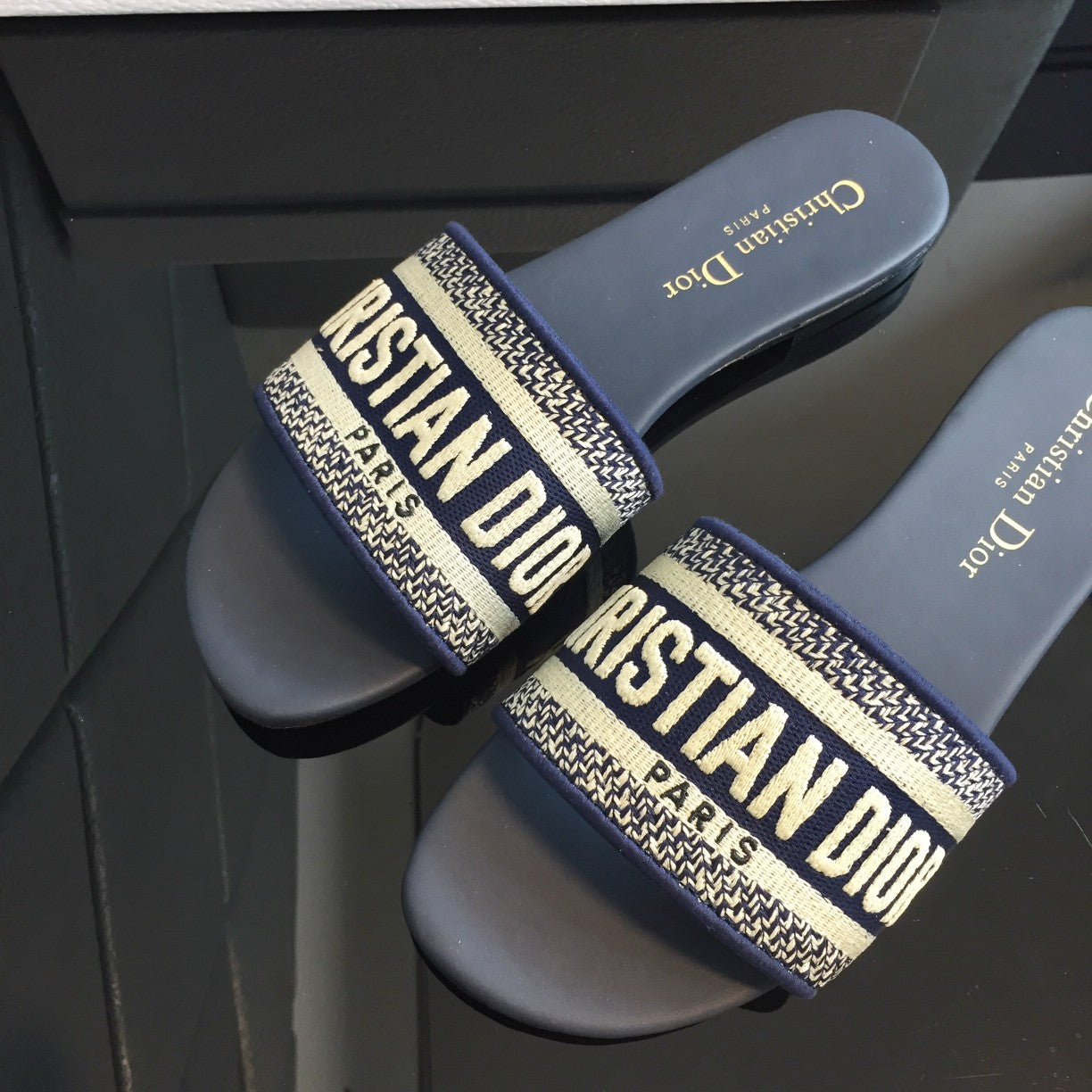 DIOR Mule Dway Slide 10mm Multi-motifs Style 51