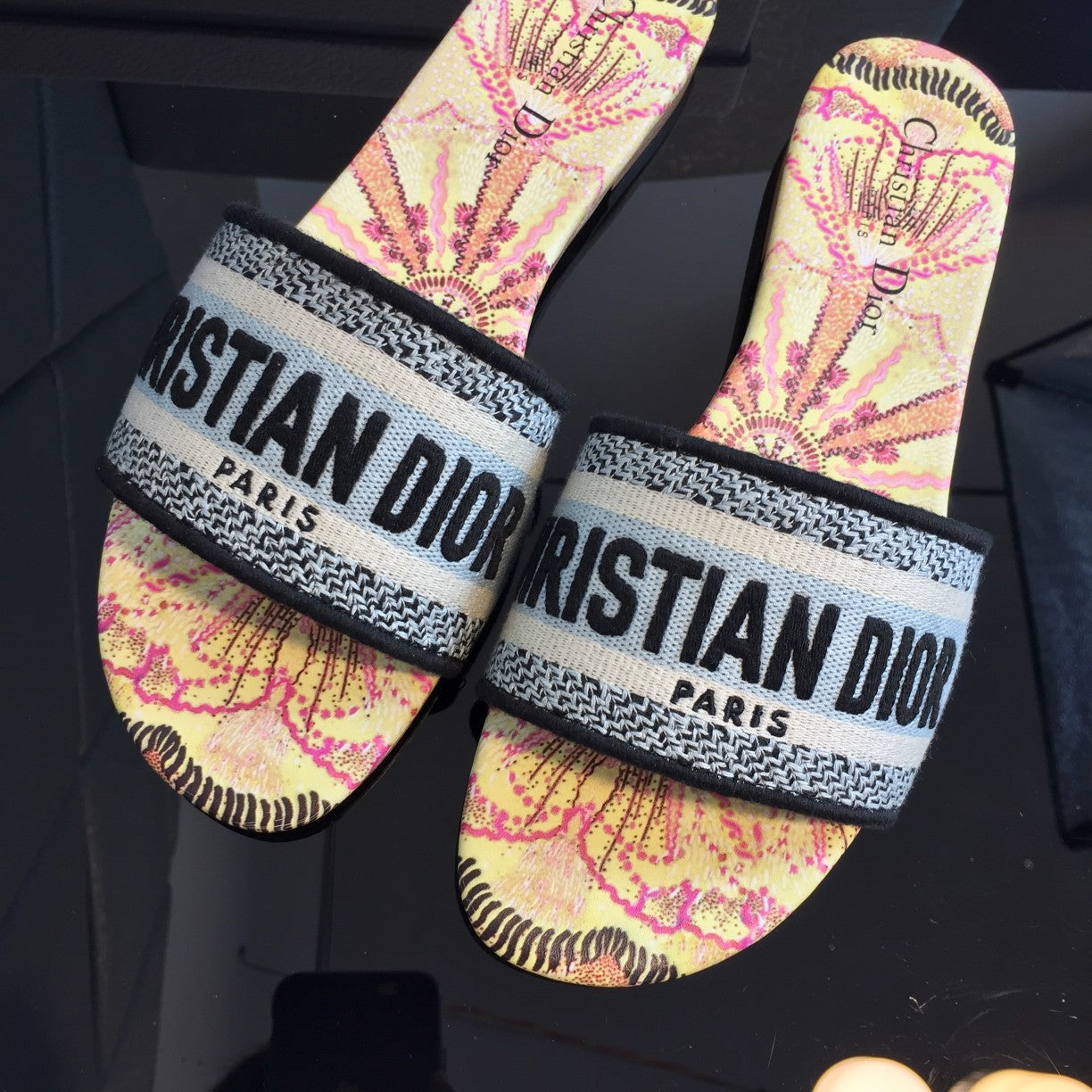 DIOR Mule Dway Slide 10mm Multi-motifs Style 50