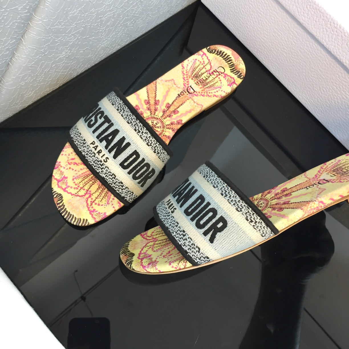 DIOR Mule Dway Slide 10mm Multi-motifs Style 50