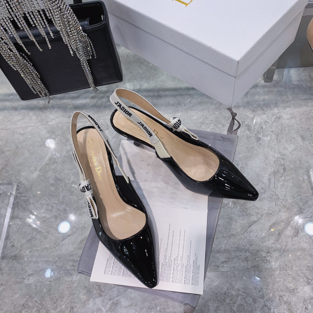 DIOR slingback pumps 95 black patent calfskin
