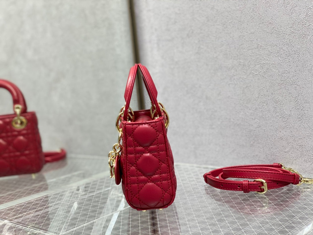 DIOR micro lady 12 red lambskin