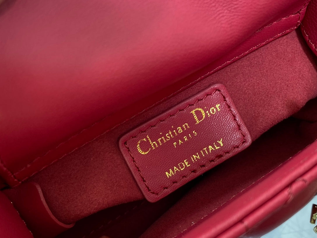 DIOR micro lady 12 red lambskin