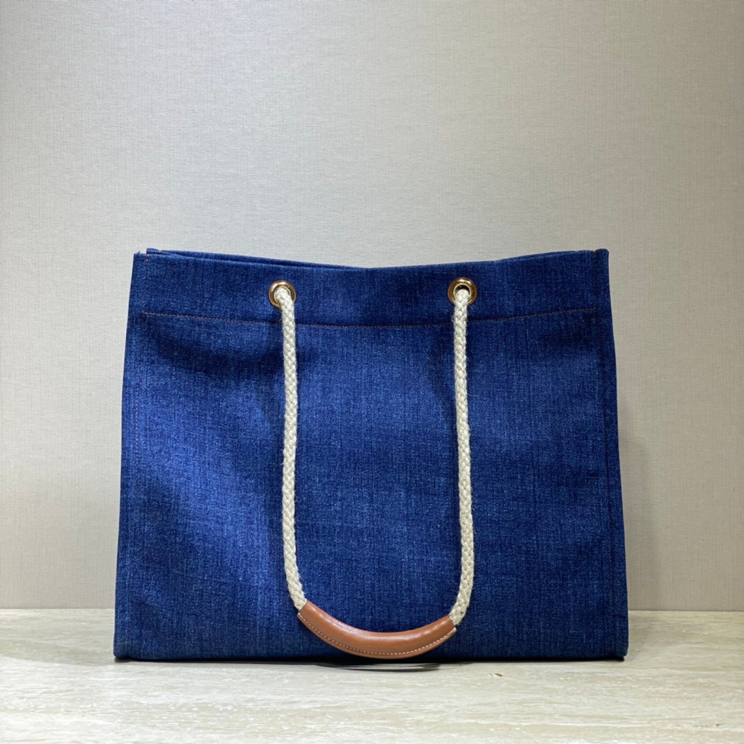 Celine CANVAS TOTE 43 NAVY BLUE DENIM