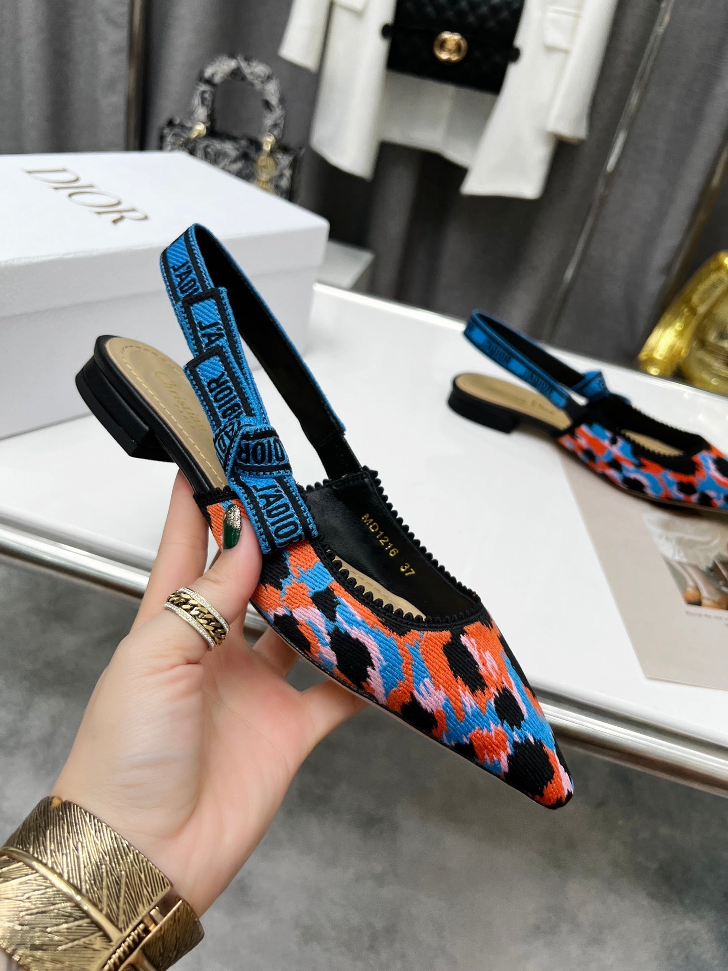 DIOR 25 J'A DIOR Slingback Flat Fabric 237871