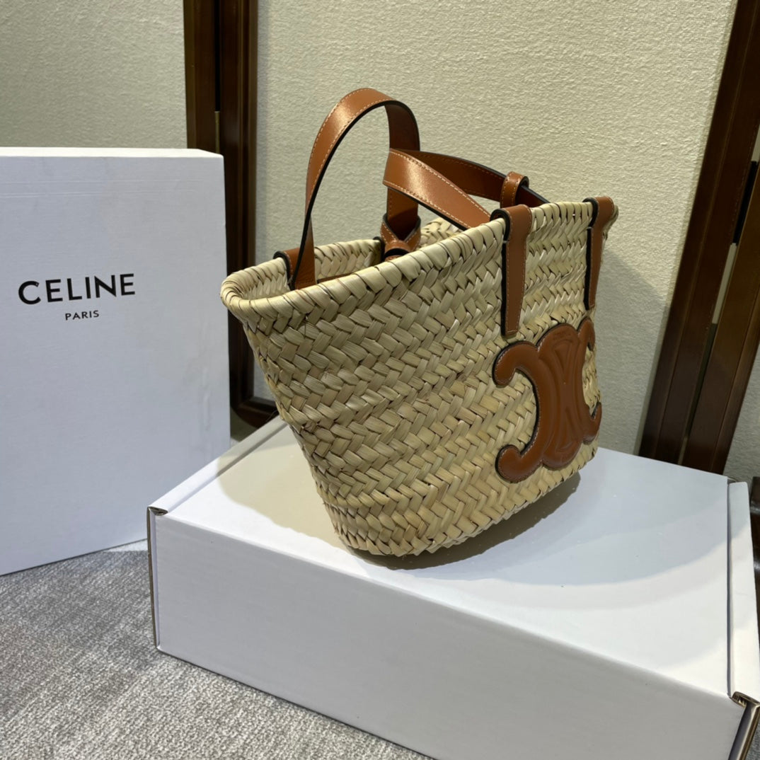 Celine TEEN CLASSIC 20 PALM LEAVES AND TAN CALFSKIN