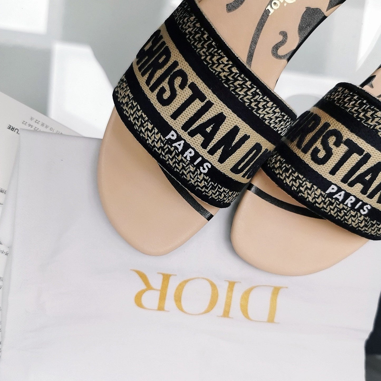 DIOR Mule Dway Slide 10mm Multi-motifs Style 33