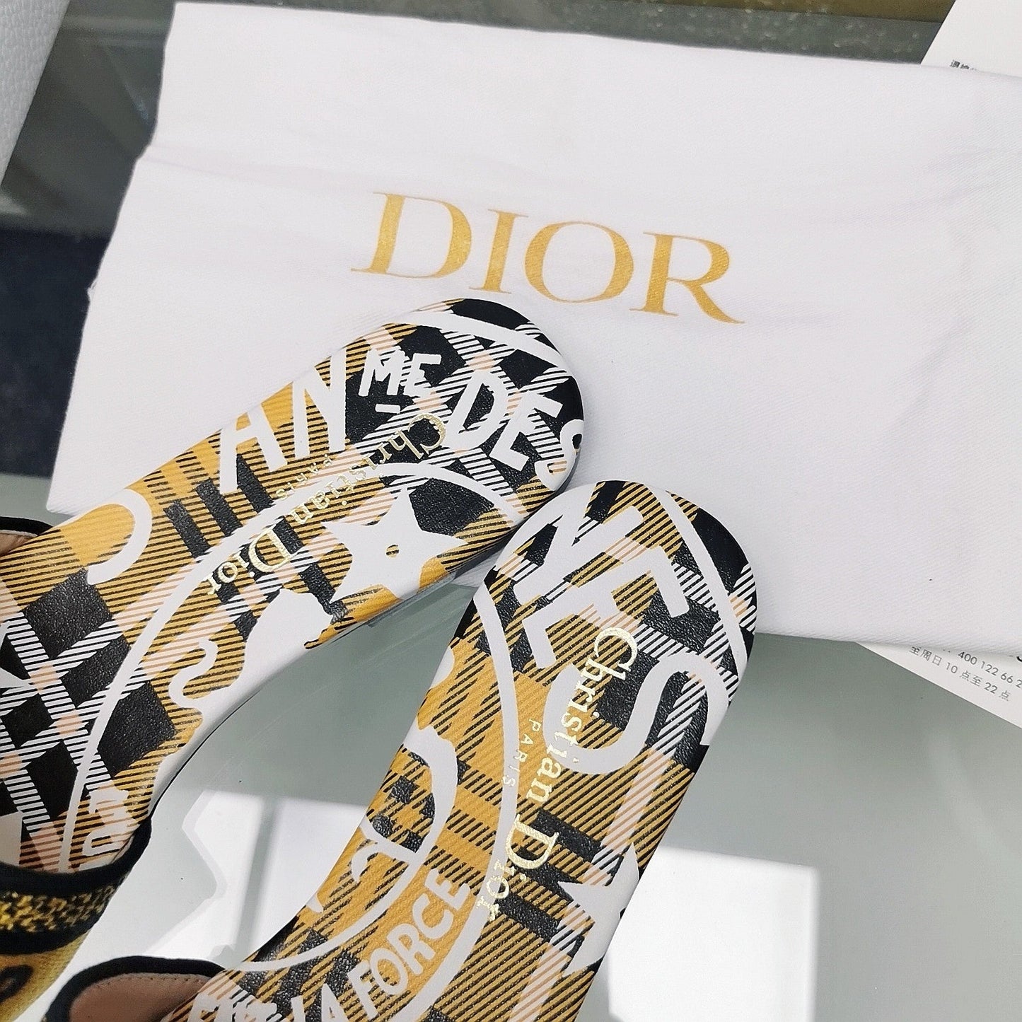 DIOR Mule Dway Slide 10mm Multi-motifs Style 32
