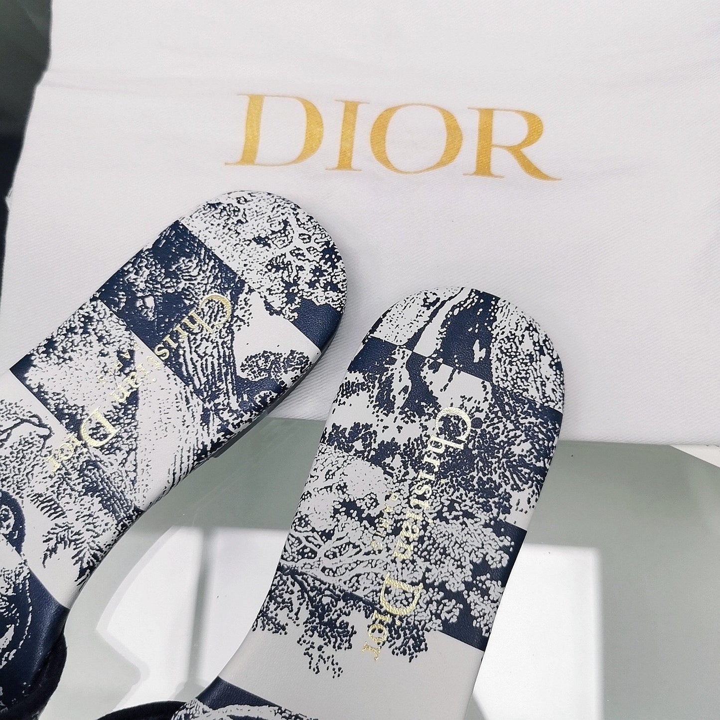 DIOR Mule Dway Slide 10mm Multi-motifs Style 29