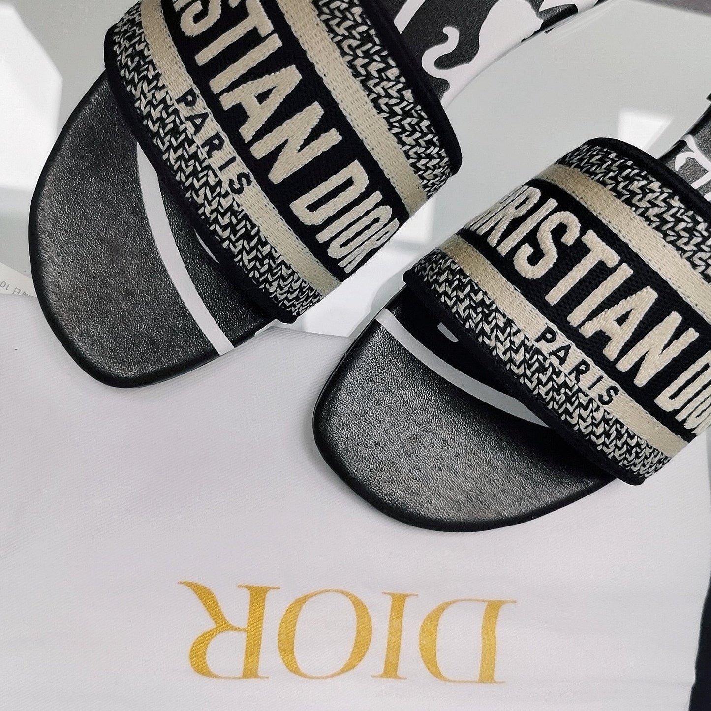 DIOR Mule Dway Slide 10mm Multi-motifs Style 30