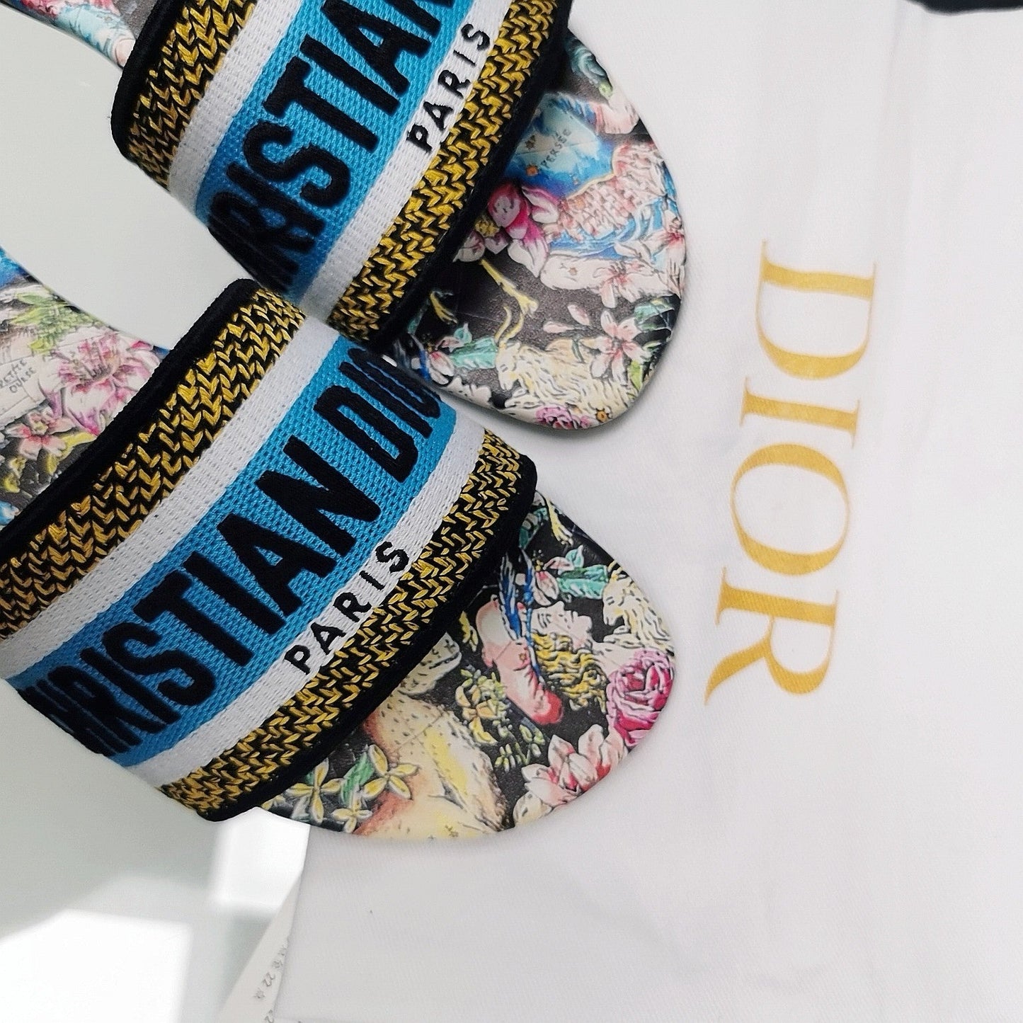 DIOR Mule Dway Slide 10mm Multi-motifs Style 25