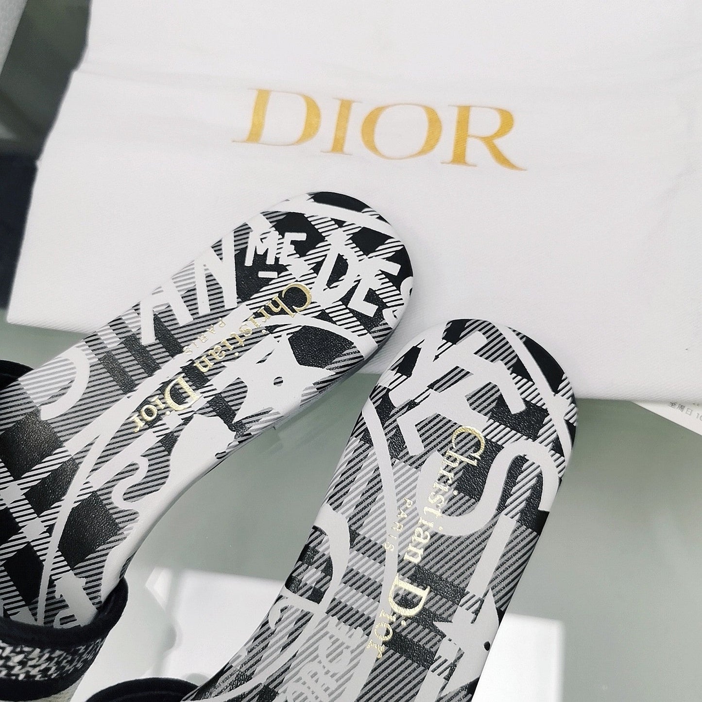 DIOR Mule Dway Slide 10mm Multi-motifs Style 31