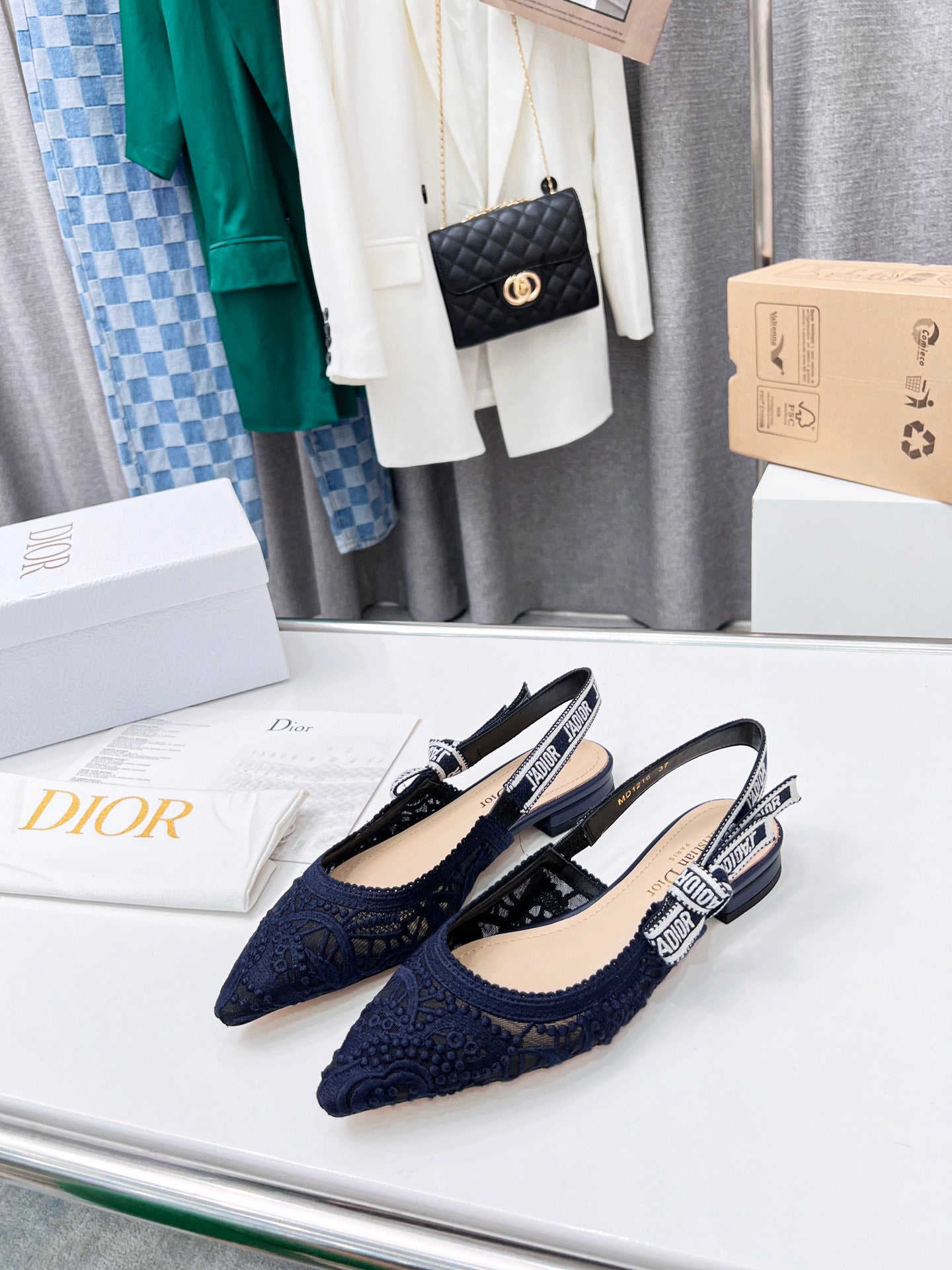 DIOR 25 J'A DIOR Slingback Flat Mesh Fabric 237966