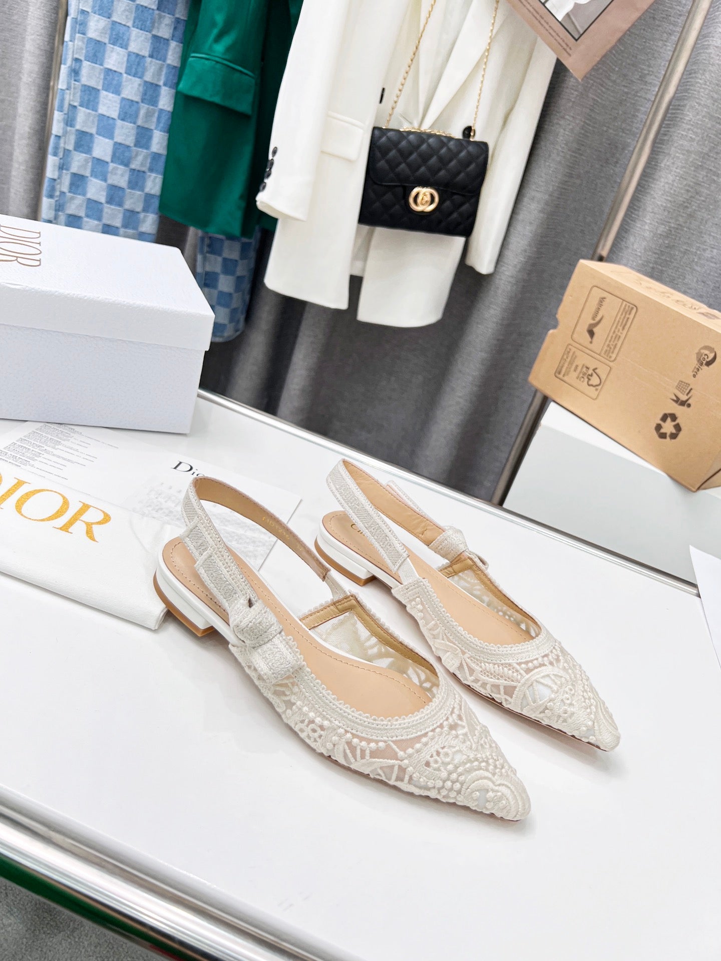 DIOR 25 J'A DIOR Slingback Flat Mesh Fabric 237966