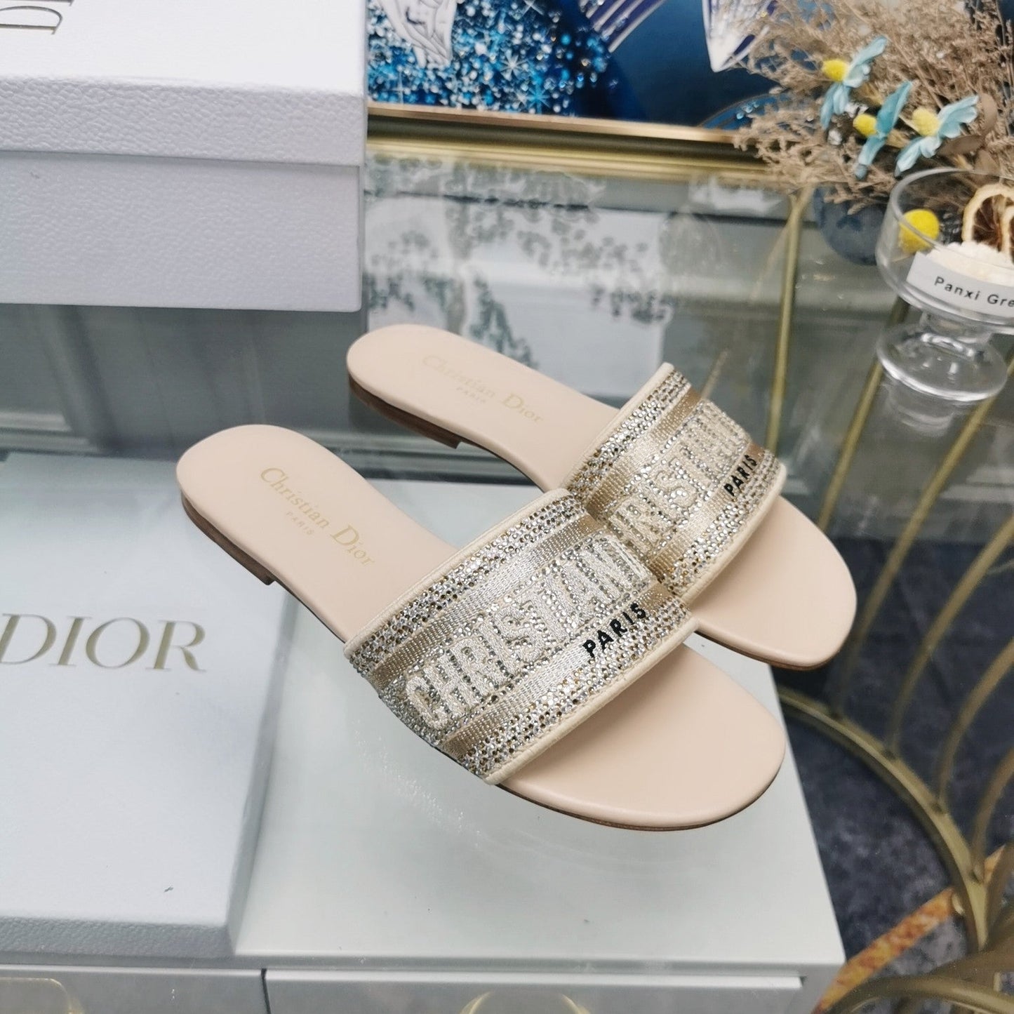 DIOR Mule Dway Slide 10mm Multi-motifs Style 22