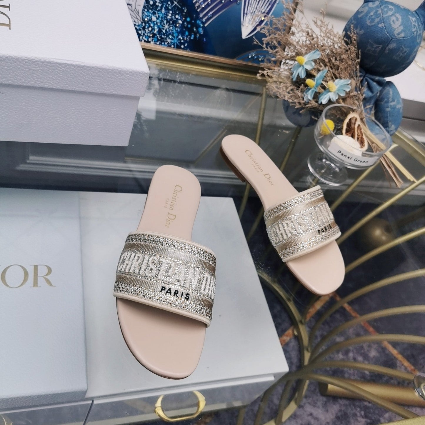 DIOR Mule Dway Slide 10mm Multi-motifs Style 22