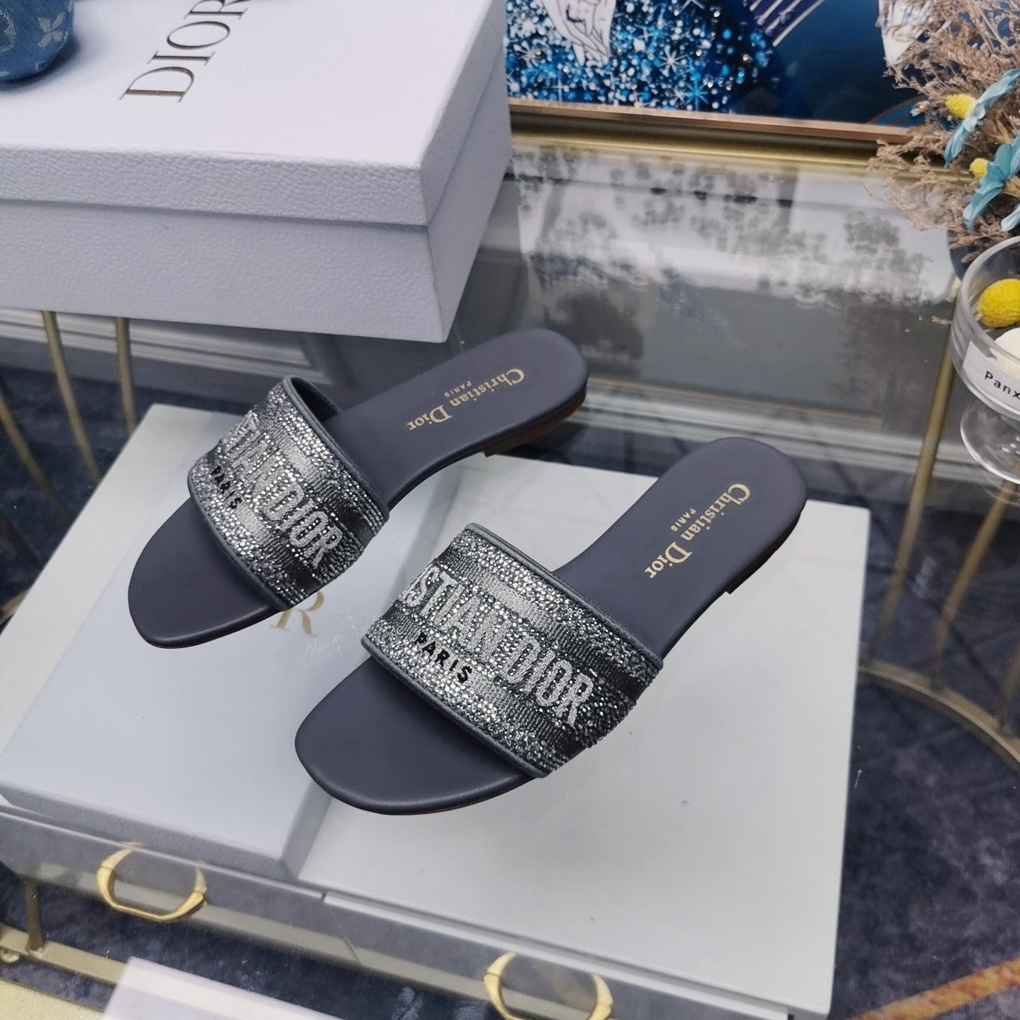 DIOR Mule Dway Slide 10mm Multi-motifs Style 21